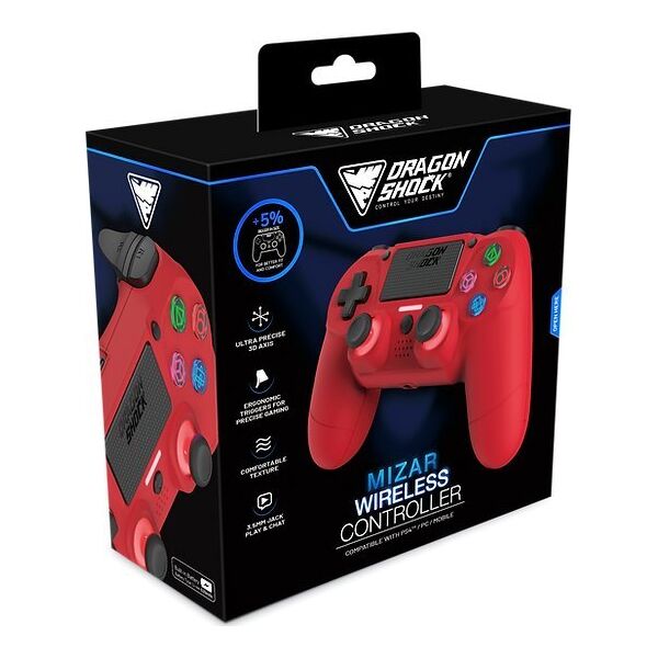 Ασύρματο Χειριστήριο Canyon Dragonshock Mizar κόκκινο PS4