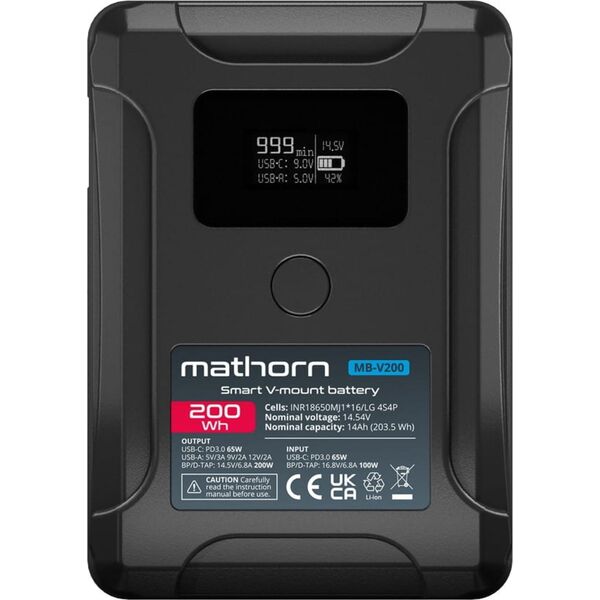Akumulator Canyon Bateria Mathorn MB-V200 14000mAh PD65W OLED USB-C 200Wh V-mount