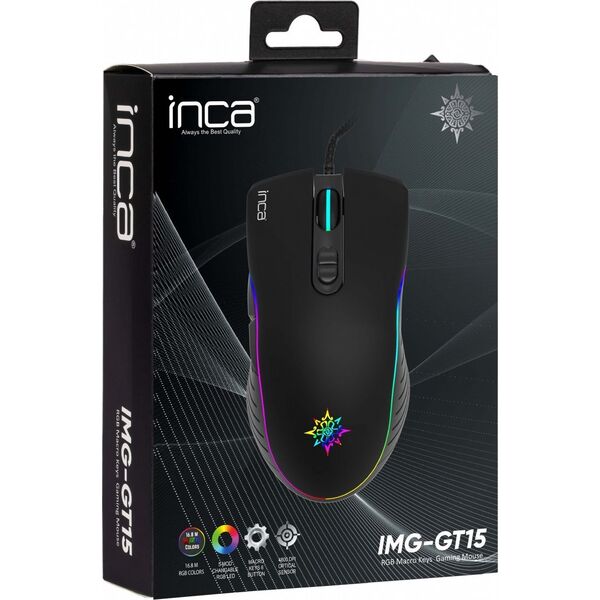 Ποντίκι Inca INCA Gaming Maus IMG-GT15 4800 DPI, RGB, 7 κουμπιά, USB, SW λιανική