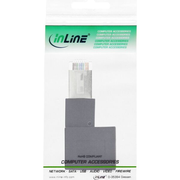 Eaton INLINE Patchkabel Adapter Cat.6A RJ45 Stecker Buchse 90 Grad nach links gewinkelt