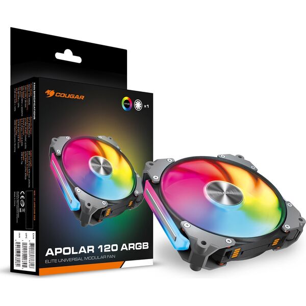 Ανεμιστήρας Cougar COUGAR Apolar 120 ARGB (single pack) / Elite Universal Modular Fan / Black