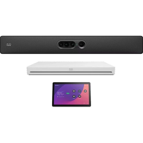 System przekazu sygnału AV Cisco Cisco Webex Room Kit EQ - Kit fur Videokonferenzen (Cisco Webex Quad Camera, Cisco Webex Codec EQ) - Certified for Microsoft Teams Rooms - Carbon Black