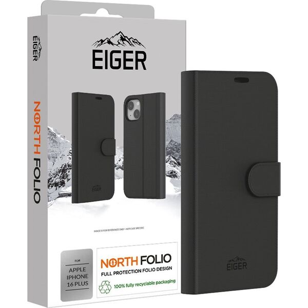Eiger Eiger North Folio Θήκη iPhone 16 Plus μαύρο