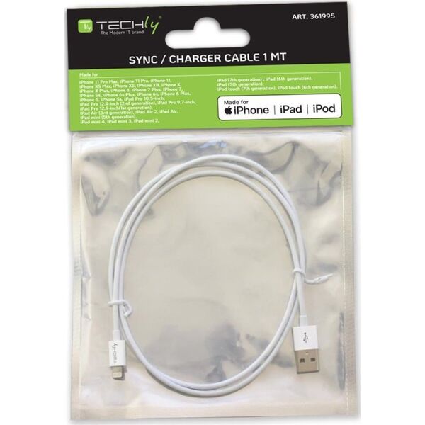 Kabel USB Techly Techly Kabel USB 2.0 USB-A na Apple Lightning 8-Pin MFi M/M 1m