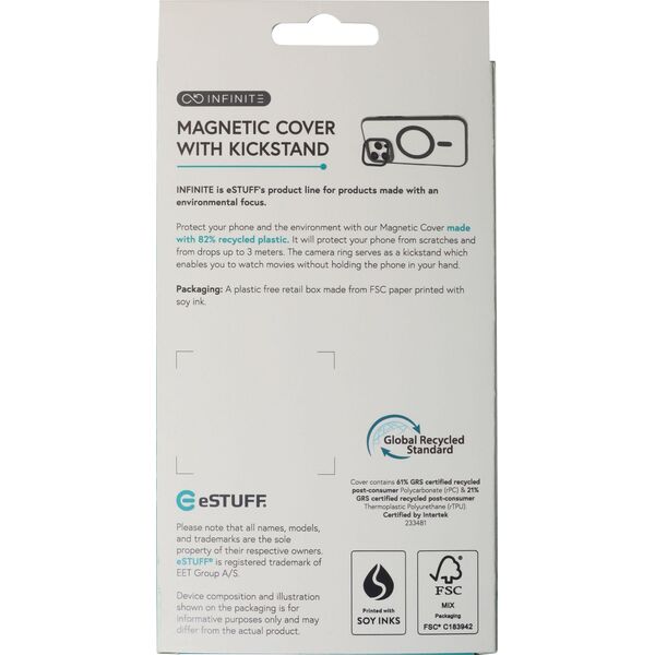 eStuff eSTUFF ES67141102 θήκη για κινητό τηλέφωνο 16 cm (6.3") Διαφανής, Μαύρη
