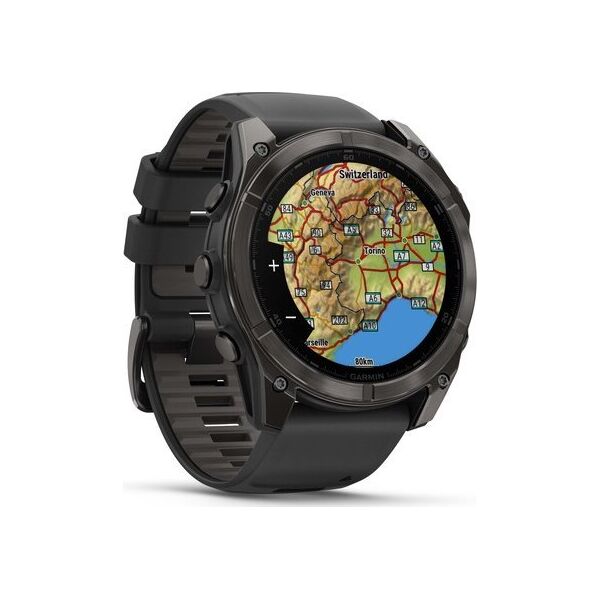 Ρολόι Garmin fēnix® 8 – 51mm AMOLED Sapphire Carbon grey DLC με μαύρο/γκρι σιλικόνης λουράκι