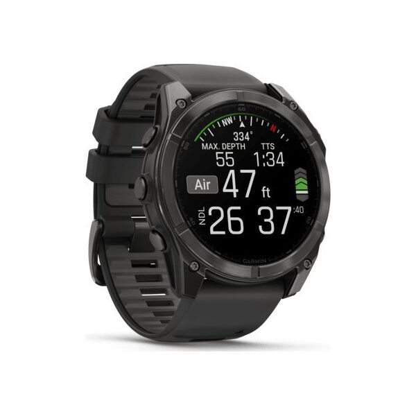 Ρολόι Garmin fēnix® 8 – 51mm AMOLED Sapphire Carbon grey DLC με μαύρο/γκρι σιλικόνης λουράκι