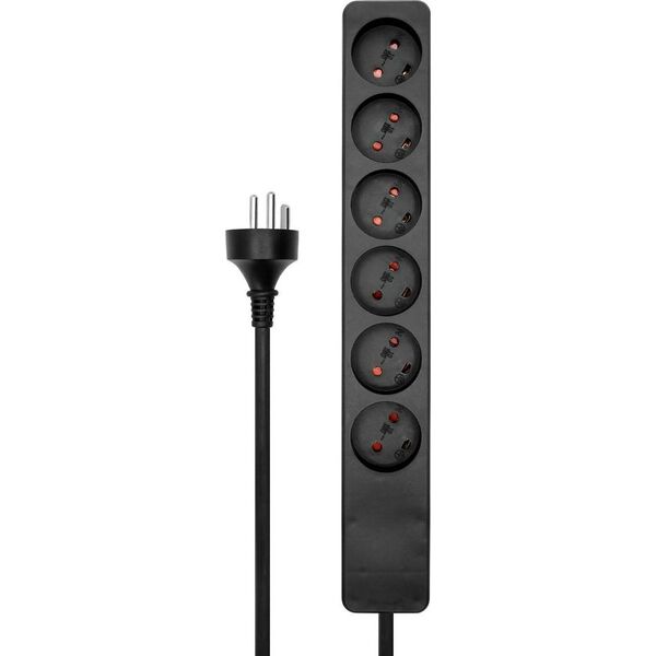 Καλώδιο τροφοδοσίας MicroConnect Microconnect MC-GRU0607DKB διακλαδωτής 7 μ 6 x πρίζα δικτύου