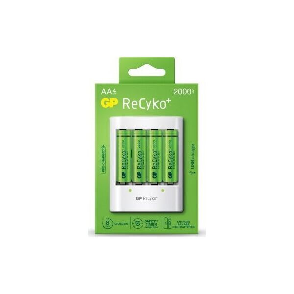 Επαναφορτιζόμενες Μπαταρίες GP GP ReCyko+ 4 x AA 2000 mAh + Φορτιστής