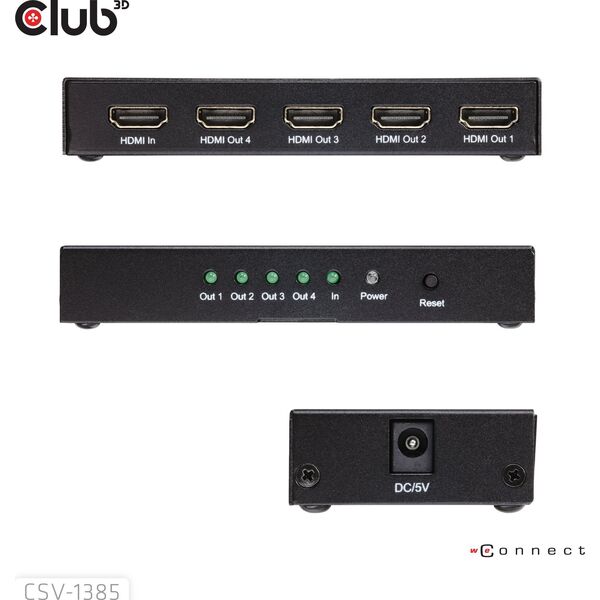 Club 3D Club3D HDMI Splitter 1 είσοδος -> 4 έξοδοι 4K120Hz UHD λιανική
