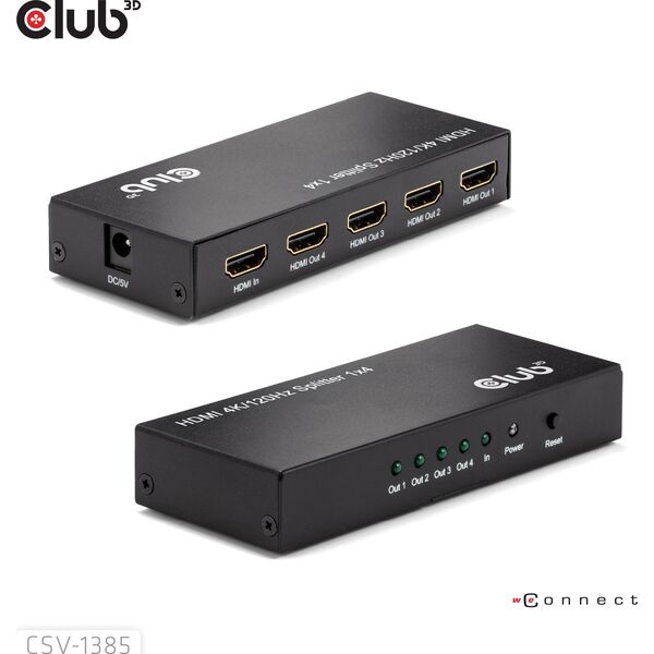 Club 3D Club3D HDMI Splitter 1 είσοδος -> 4 έξοδοι 4K120Hz UHD λιανική