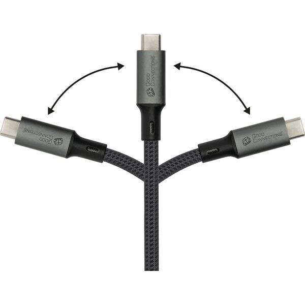 Καλώδιο USB TRITON GoodConnections USB-C 4.0 (ST-ST) 1,8m Καλώδιο σύνδεσης Υφασμάτινο περίβλημα 100W 8K 30Hz Ανθρακί