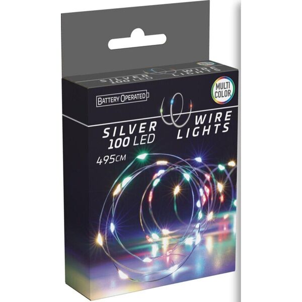 Lampki choinkowe Christmas decoration Lampki druciki na baterie girlanda 100 LED multikolor