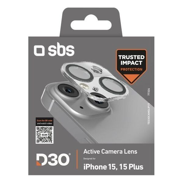 SBS Mobile Tempered Glass D3O με πλαίσιο για iPhone 15 / 15 Plus
