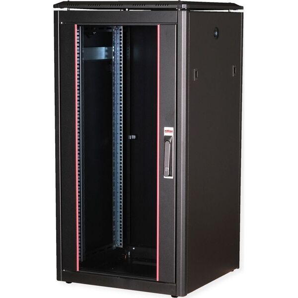Szafa Roline ROLINE Netzwerkschrank Pro 48,26cm 19Zoll 22 HE 600x600 BxT Glast�r schwarz