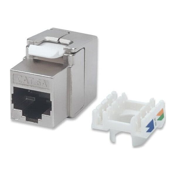Intellinet Network Solutions INTELLINET Cat6a-Modularbuchse FTP Keystone Jack werkzeuglos silber