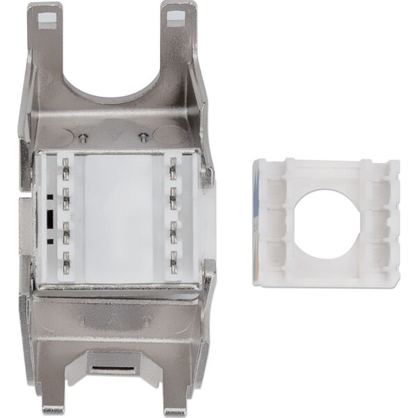 Intellinet Network Solutions INTELLINET Cat6a-Modularbuchse FTP Keystone Jack werkzeuglos silber