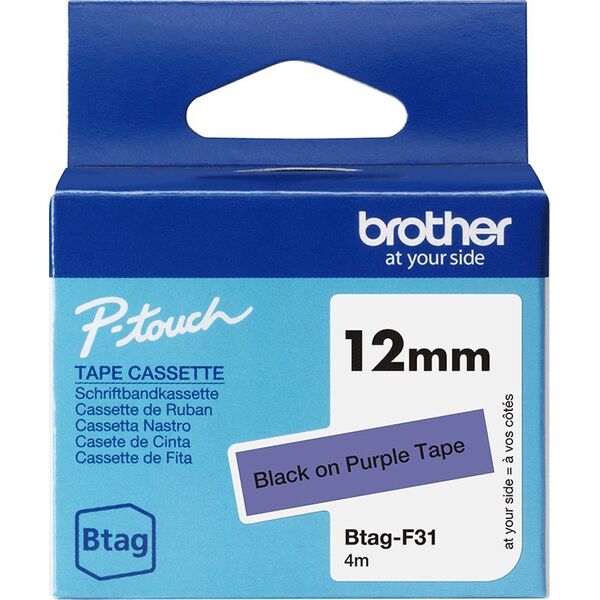 Brother BTAG-F31 taśmy do etykietowania Czarny na purpurowym