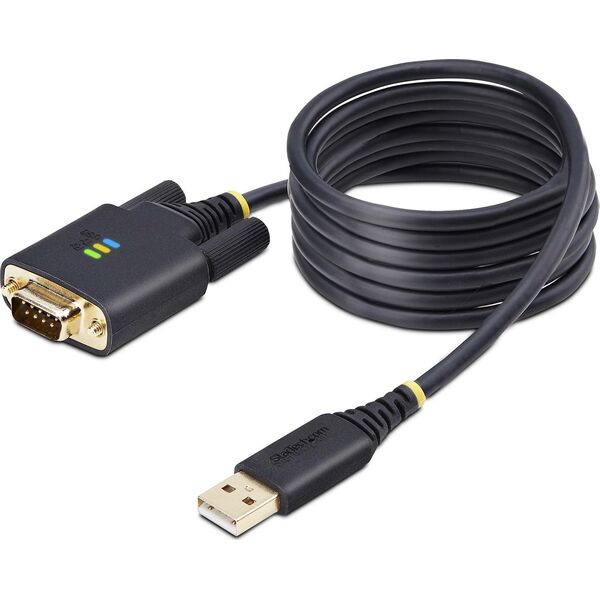 StarTech 1P6FFC-USB-SERIAL kabel równoległy Czarny 2 m USB Typu-A DB-9