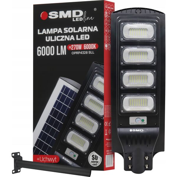 LAMPA LED ULICZNA SOLARNA 270W 6000K + UCHWYT