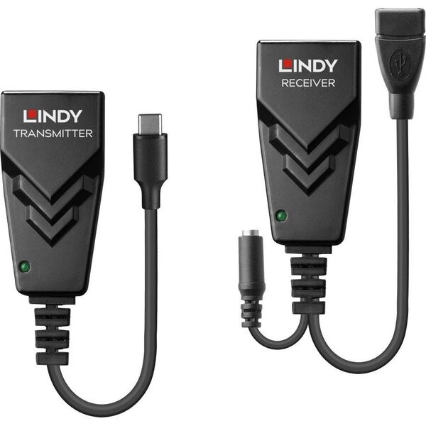 Lindy 43390 przedłużacz sieciowy Nadajnik i odbiornik sieci Czarny