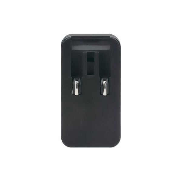 MANHATTAN GaN Power Delivery USB-Ladegeraet USB-Netzteil USB-C PD-Port bis 65W auswechselbare Stecker fuer EU, UK und US