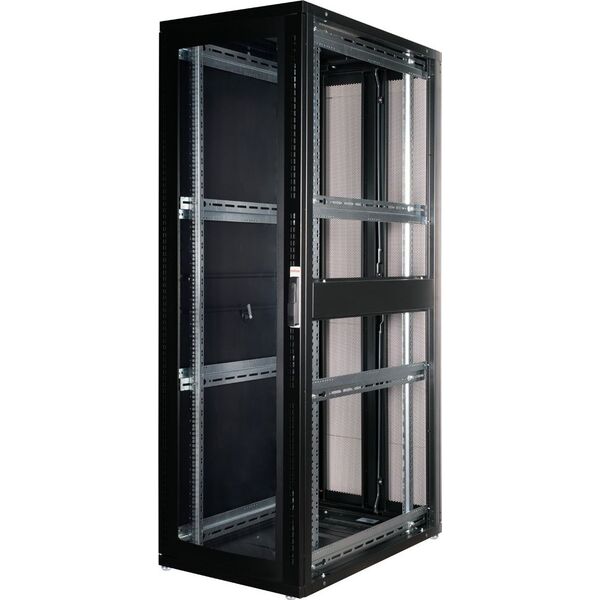 ROLINE Serverschrank 48,26cm 19Zoll 42 HE 600x1000 BxT schwarz Plexiglas