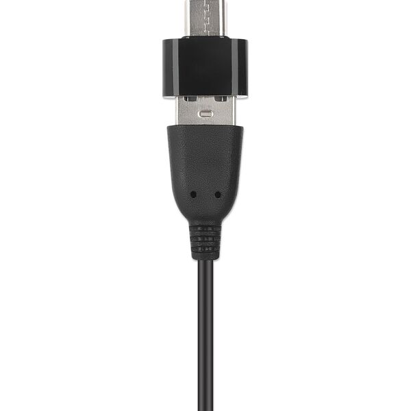 MANHATTAN Lautsprecher f�r PC und Laptop 2600 Series zwei verbundene Lautsprecher 1,4 m USB-Kabel USB-C/USB-A-Adapter schwarz/silber