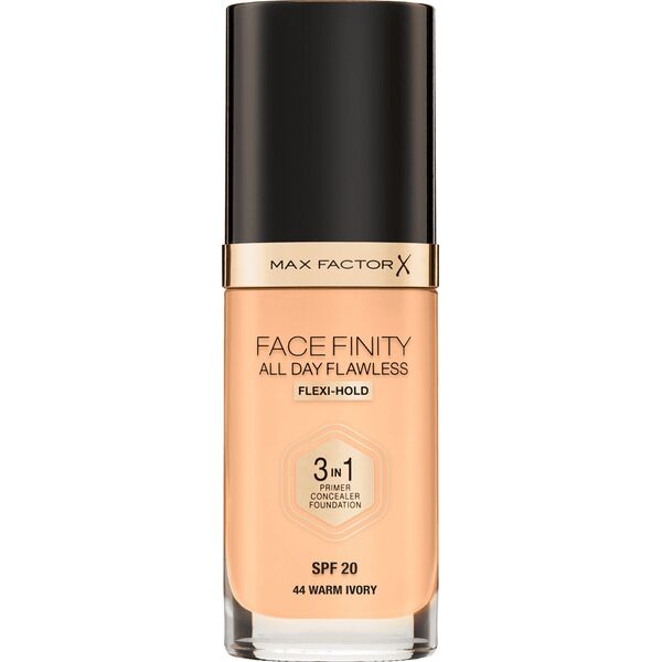 MAX FACTOR Facefinity All Day Flawless 3in1 Foundation SPF20 44 Warm Ivory 30ml