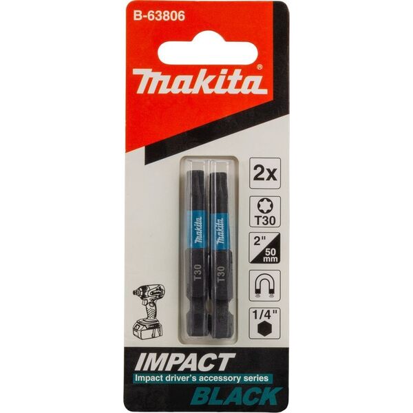 MAKITA ΜΥΤΗ ΚΑΤΣΑΒΙΔΙΟΥ T30-50mm /2τμχ. IMPACT BLACK