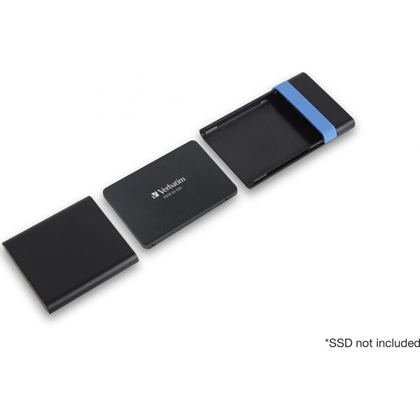 Verbatim Zestaw obudowa dysku 2,5,, HDD/SSD, Verbatim, 2.5", Store,N,Go, USB 3.0 (3.2 Gen 1), 53106, czarna