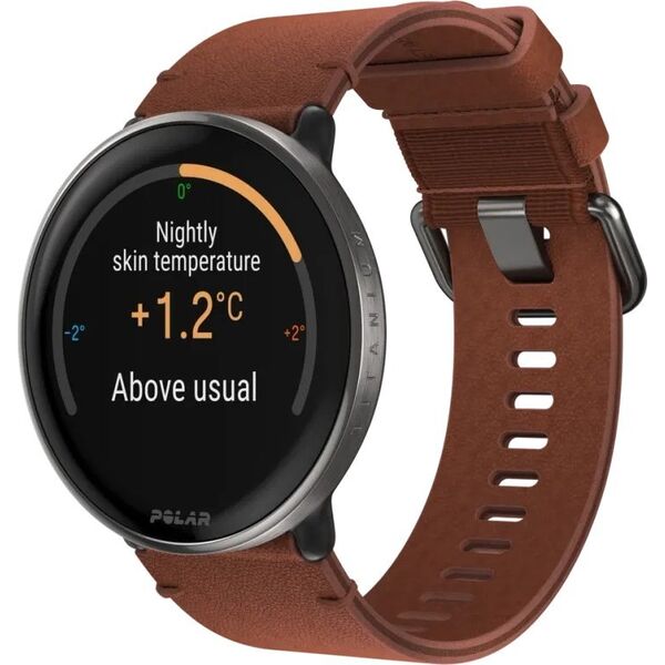Zegarek sportowy Polar Ignite 3 Titanium Brązowy  (IGNITE 3 TI LTHR BRNZ M/L)