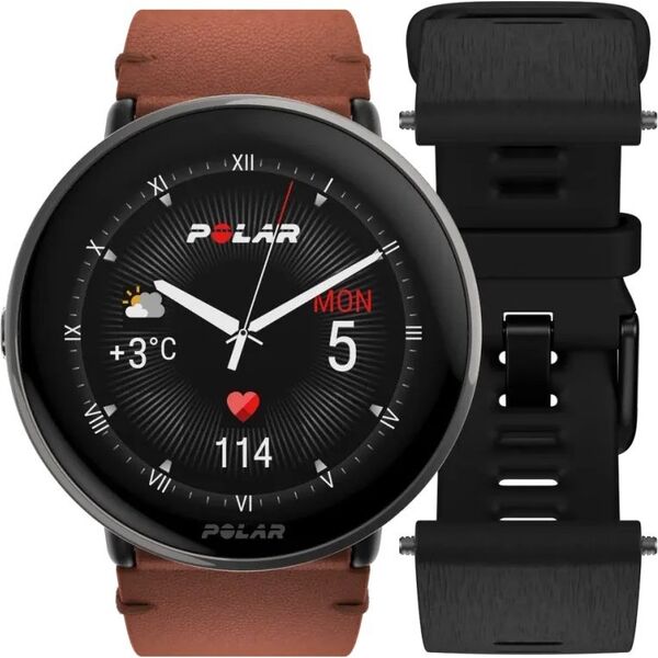 Zegarek sportowy Polar Ignite 3 Titanium Brązowy  (IGNITE 3 TI LTHR BRNZ M/L)