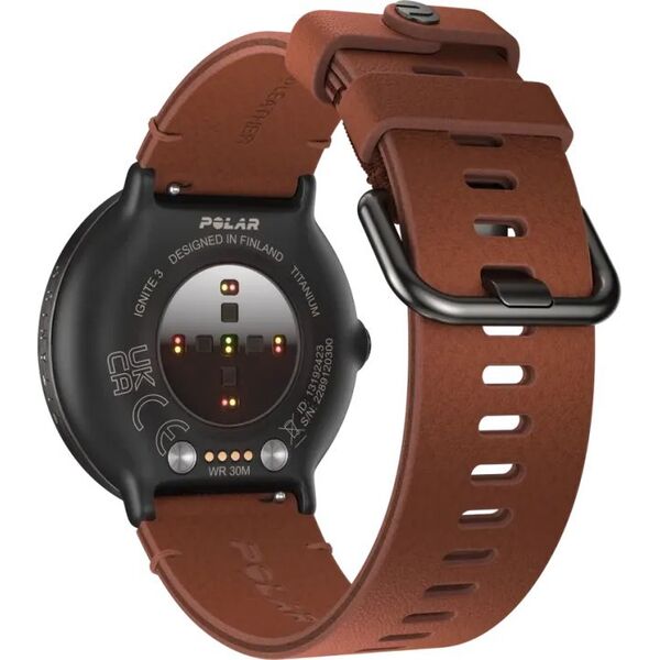 Zegarek sportowy Polar Ignite 3 Titanium Brązowy  (IGNITE 3 TI LTHR BRNZ M/L)