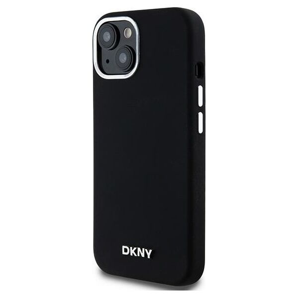 DKNY DKNY Liquid Silicone Small Metal Logo MagSafe - Etui iPhone 15 / 14 / 13 (czarny)