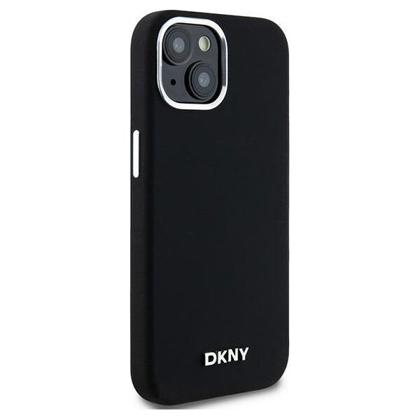 DKNY DKNY Liquid Silicone Small Metal Logo MagSafe - Etui iPhone 15 / 14 / 13 (czarny)