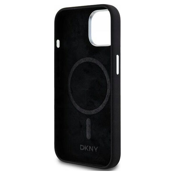 DKNY DKNY Liquid Silicone Small Metal Logo MagSafe - Etui iPhone 15 / 14 / 13 (czarny)