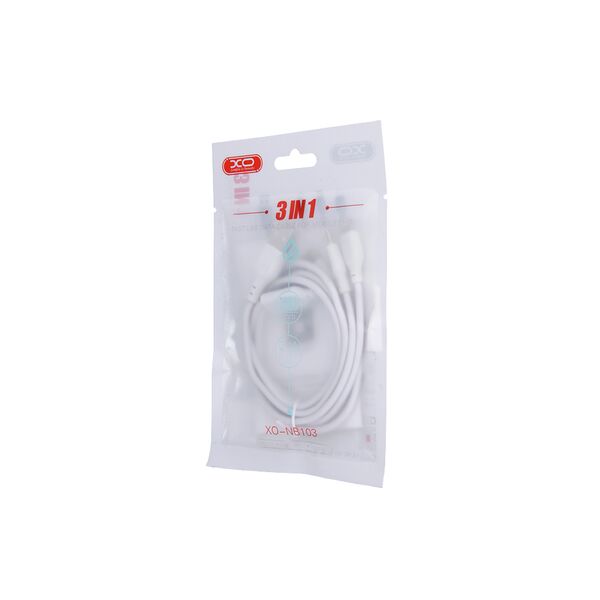 XO cable NB103 3in1 USB - Lightning + USB-C + microUSB 1,0 m 2,1A white 6920680862696