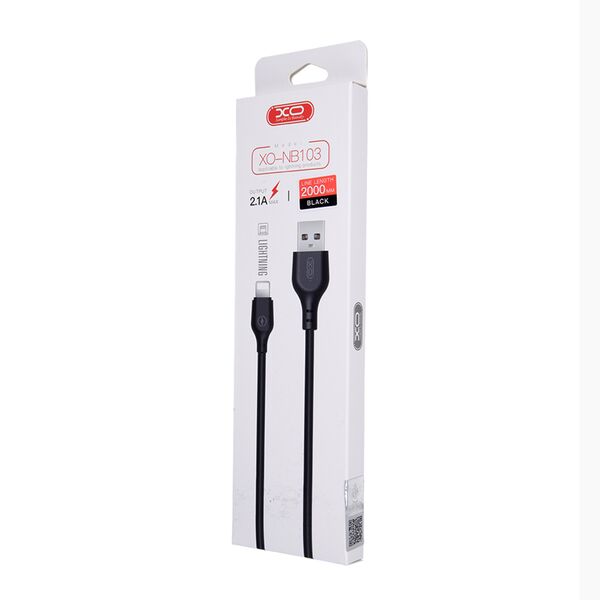 XO cable NB103 USB - Lightning 2,0 m 2,1A black 6920680862764