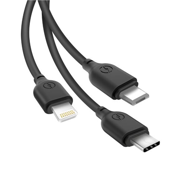 XO cable NB103 3in1 USB - Lightning + USB-C + microUSB 1,0 m 2,1A black 6920680862689