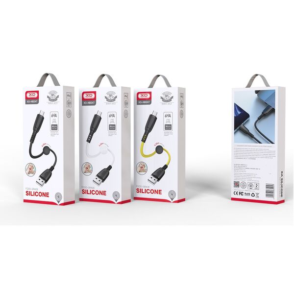 XO cable NB247 USB - microUSB 0,25 m 6A white 6920680839940