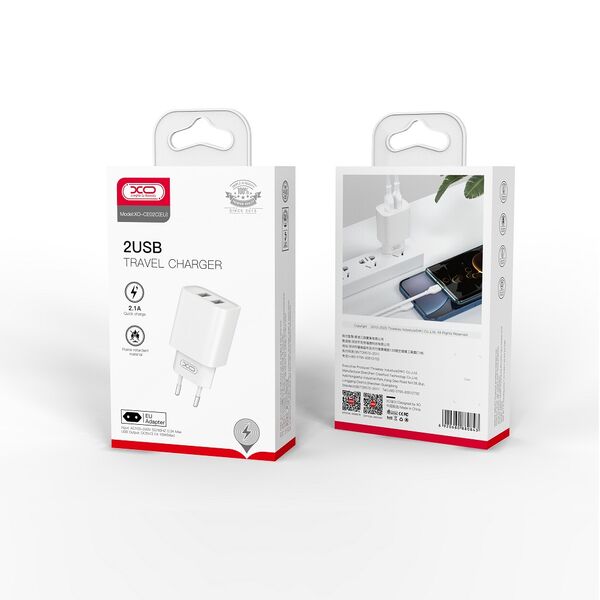 XO wall charger CE02C 2x USB 2,1A white 6920680880843