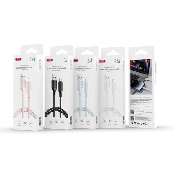 XO cable NB265 USB - Lightning  1,0m 2,4A black 6920680854882