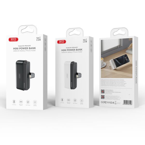 XO power bank mini PR244 20W 5000 mAh with Lightning connector black 6920680857289
