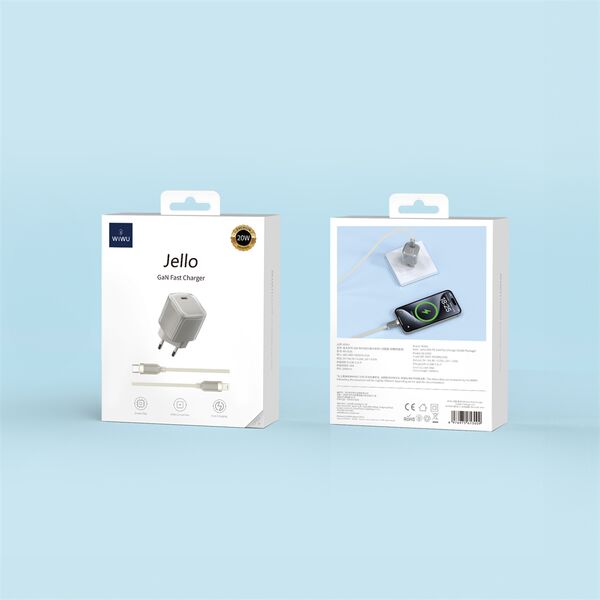WIWU Jello 20W GaN Charger Sets Wi-U016 C-L, EU Plug 6976975613009