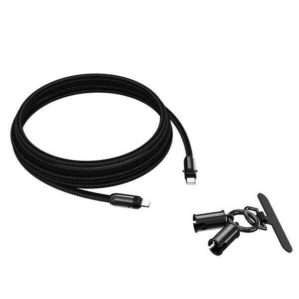 Devia cable lanyard 2in1 PD USB-C - Lightning 1,2 m 27W black 6938595386169