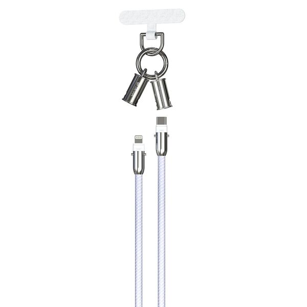Devia cable lanyard 2in1 PD USB-C - Lightning 1,2 m 27W purple 6938595386176