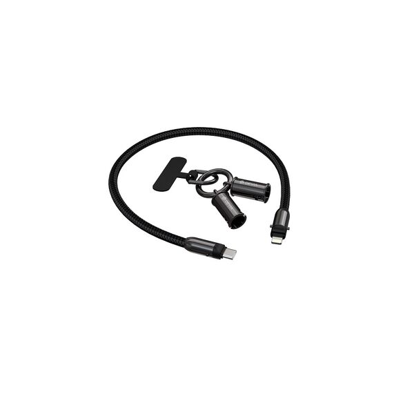 Devia cable lanyard 2in1 PD USB-C - Lightning 0,3 m 27W black 6942297112100