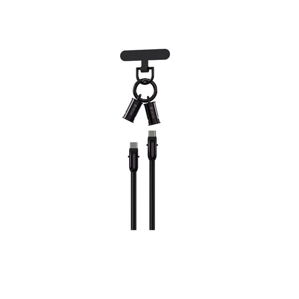 Devia cable lanyard 2in1 PD USB-C - USB-C 0,3 m 60W black 6942297112087