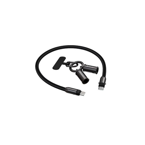 Devia cable lanyard 2in1 PD USB-C - USB-C 0,3 m 60W black 6942297112087